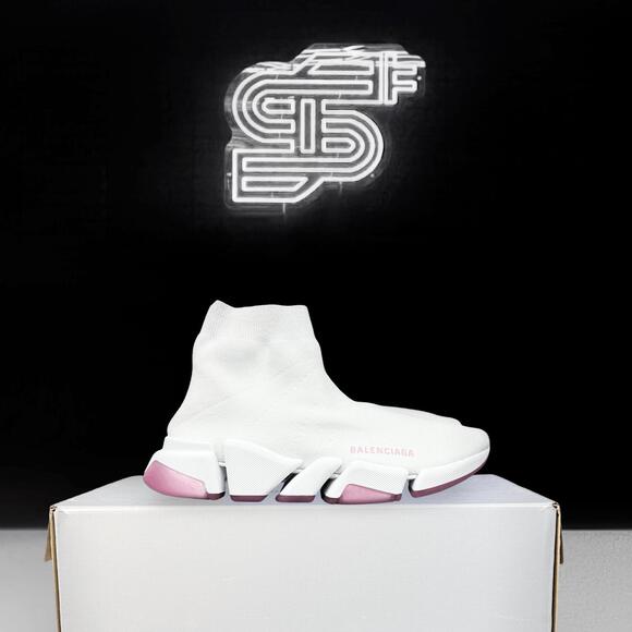 Balenciaga Speed 2.0 Trainer White/Pink - Picture 1 of 7
